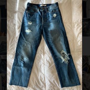 Levi’s Wedgie Straight, button fly, cropped